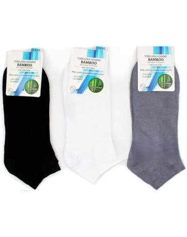 Tobillera Bamboo sin Costura Colores Surtidos x 12 pares. Talla: 39 - 43