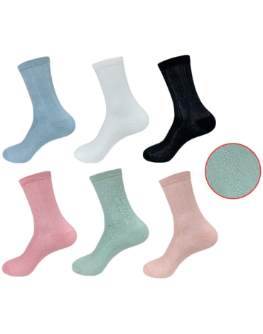 Calcetines de Algodón Peinado con Rombos Colores Surtidos x 24 Pares.