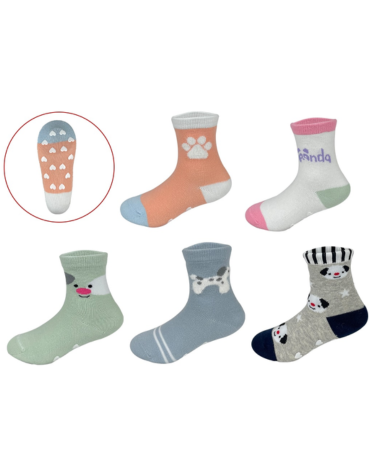 Calcetines Antideslizante para Bebes x 24 Pares. Talla: 18 a 24 Meses.