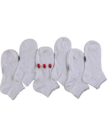Calcetines de Niña Color Blanco x 36 Pares. Talla: 22 - 24