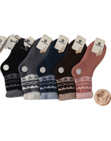 Calcetines con Polar Colores Surtidos x 12 Pares. Talla: 36 - 41