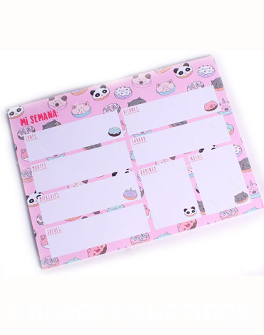 Calendario Animal Cute x 6 Und Medidas: 25,5cm x 19,5cm