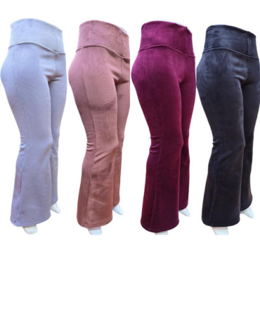 Calza Cotele Pata Elefante con Interior Polar  Colores Surtidos x 4 Unds Talla: Estándar