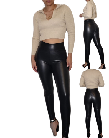 Calza Eco Cuero para Mujer Micro Polar Doble Push Up x 4 Unds.Talla: S y L