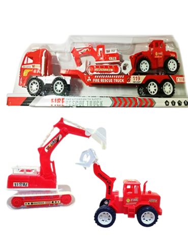 Juguete Camión Bombero a fricción x 4 Unidades. Medidas : 16 x 52 x 12 cm