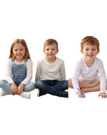 Camiseta Unisex Algodon Color Blanco x 12 Unds. Talla: 6 (3 años) - 8 (4 años) - 10 (5 años) - 12 (6 años)
