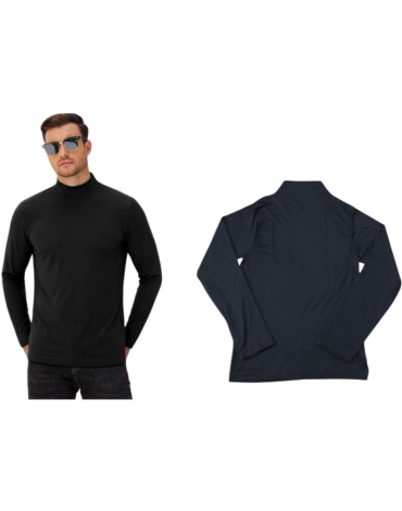 Camiseta Cuello Alto Color Negro x 12 Unds. Talla: 3XL/4XL - 4XL/5XL