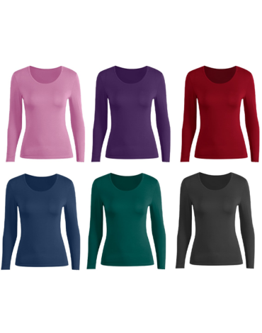 Camiseta Bambú de Mujer Colores Surtidos x 12 Unds. Tallas: M/L - L/XXL