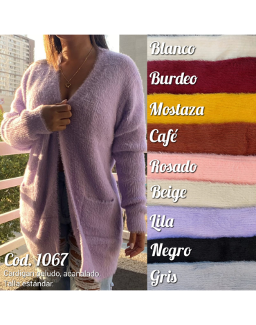 Cardigan Peludo Acanalado para Dama x 6 Unds. Talla: Estándar