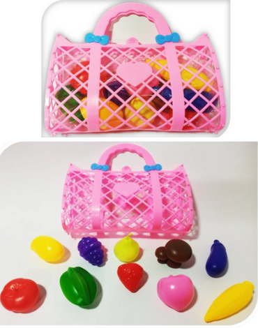Cartera de Frutas x 6 Unds. Medidas: 20 x 22 x 8 cms.