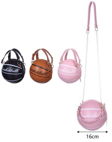 Cartera Diseño Pelota de Basketball x 3 Unds. Medida: 16 cm aprox.