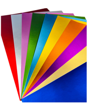 Pliego de Cartulina Metalica Colores Surtidos x 50 Unds. Medida: 50 x 65 cm aprox.