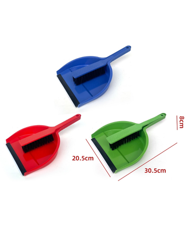 Cepillo y Pala de Limpieza x 12 Unds. Medidas: 20.5 × 30.5 × 8 cm aprox.