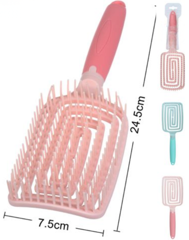 Cepillo Anti Frizz Colores Surtidos x 12 Unds. Medida: 24.5 x 7.5 cm aprox.