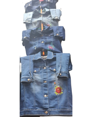 Chaqueta de Mezclilla para Niñas Colores Surtidos x 3 Unds.Talla: 2 al 16