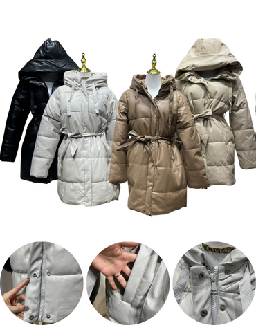 Chaqueta Puffa de Cuero Colores Surtidos x 12 Unds. Tallas : S - M - L