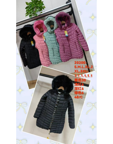 Parkas Térmica Larga con Gorro Peludito x 12 Unds. Tallas: S a 3XL