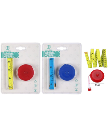 12 Set de Cinta Métrica Colores Surtidos (1 Set Trae 2 PCS) Medida: 5 cm aprox.