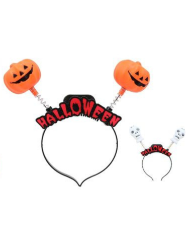 Cintillo de Halloween  Calabaza Dos Colores  x 12  Unds.Medida: Estandar