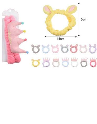 Cintillo de Spa Plush Modelos Surtidos  x 12 Unds.Medida:15 x 5 cm aprox.