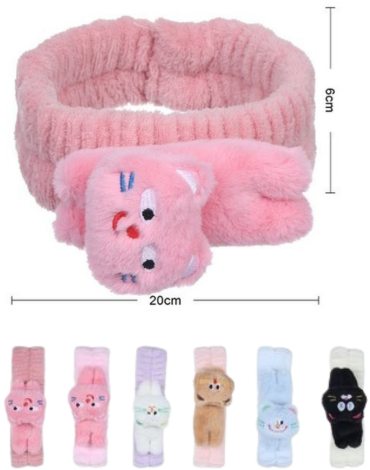 Cintillo Plush SPA Colores Surtidos x 12 Unds.Medida: 20 x 6 cm aprox.