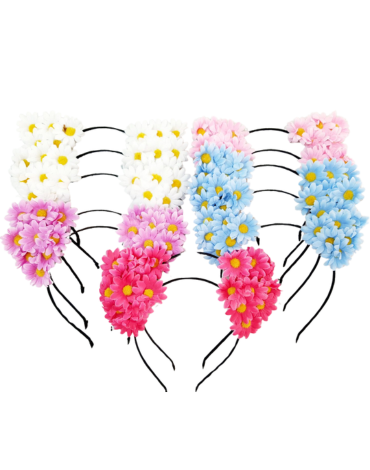 Cintillo con Flores Colores Surtidos x 36 Unds.