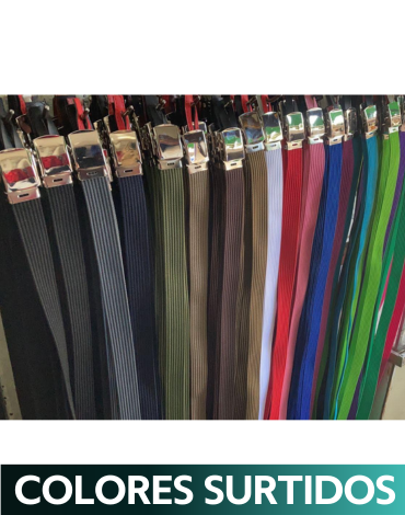 Cinturón de Lona Colores Surtidos x 12 Unds. Medida:110 cm aprox