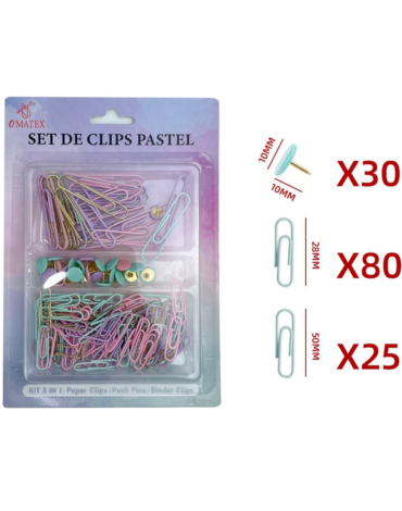 12 Set de Clips de Colores (1 Set Trae 135 PCS)