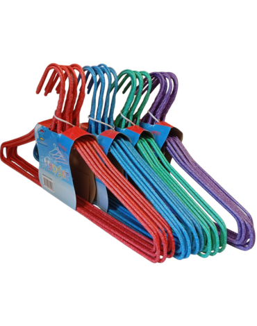6 Set de Colgadores Metálico Forrado dé Plástico (1 Set Tare: 10 PCS)