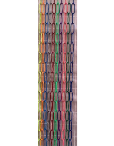 Cadena Exhibidora Plastica Colores 2 x 20 Unds. Medidas: 120 cm aprox