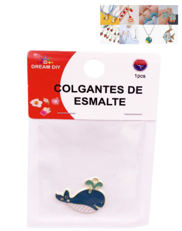 Colgante de Esmalte Diseño Ballena x 12 Unds.