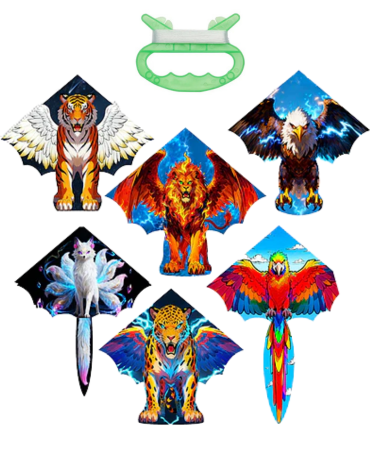 Cometa de Animales con Hilo Modelos Surtidos x 6 Unds. Medida: 80 x 115 cm aprox.