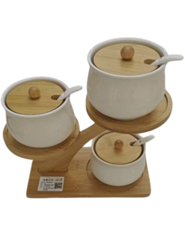 3 Set de Frascos Lisos para Condimentos (1 Set Trae 3 PCS) Medida: 29 x 8 x 23 cm aprox.