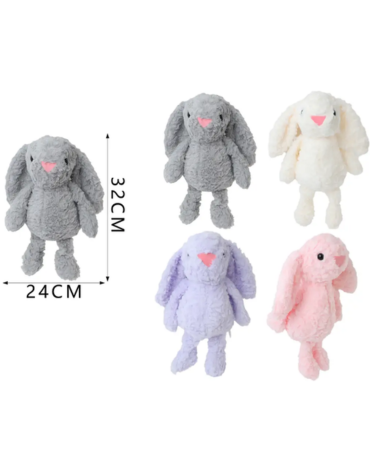 Peluche Conejo Colores Surtidos x 4 Unds. Medida: 32 x 24 cm aprox.