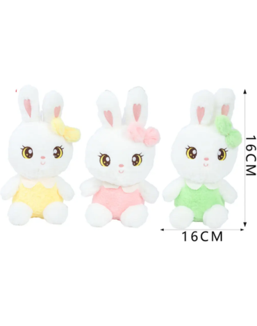 Peluche Conejo Colores Surtidos x 4 Unds. Medida: 16 x 16 cm aprox.