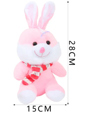 Peluche Conejo Color Único x 4 Unds. Medida: 28 x 15 cm aprox.