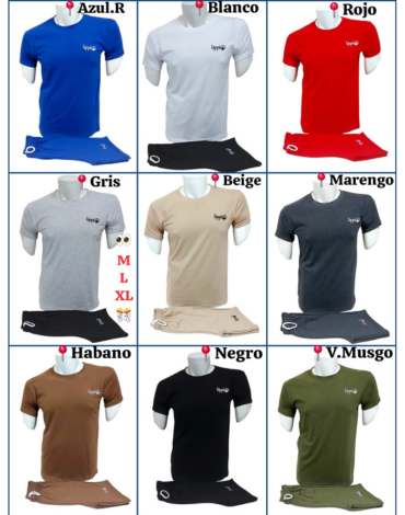 Conjunto para Hombre Logo Bordado x 4 Unds. Tallas: M - L - XL