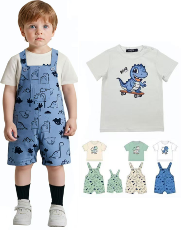 Conjunto Jardinera y Polera Colores Surtidos x 15 Unds. Talla: 1 a 5 años aprox.