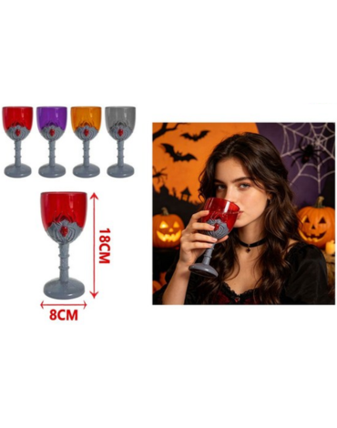 Copa de Halloween con Luz Colores Surtidos x 6 Unds. Medida: 18 x 6 cm aprox.