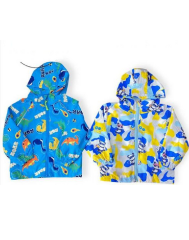 Corta viento de Niño con Capucha x 10 Unds. Tallas : 6 - 8 - 10 - 12 - 14