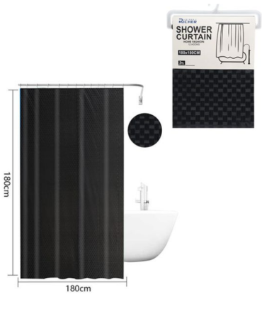 Cortina de Baño Plastica con Diseño x 6 Unds. Medida: 180 x 180 cm aprox.