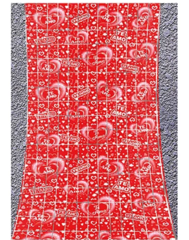 Cortina Corazones Color Unico x 6 Unds. Medida: 200 cm aprox.