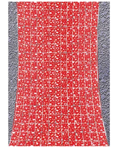 Cortina Corazones Color Unico x 6 Unds. Medida: 200 cm aprox.