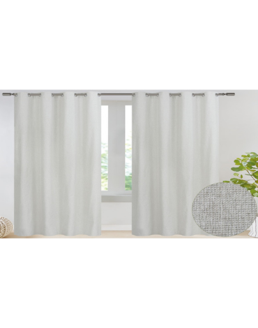 Cortina Poliéster Blackout Opaca Color Beige x 4 Unds. Medida: 140 x 240 cm aprox.