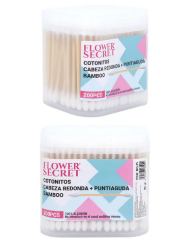 12 Set de Cotones de Bambú (1 Set Trae 200 PCS)