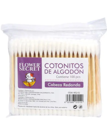 12 Set de Cotones Doble Punta de Algodón (1 Set Trae 100 PCS)