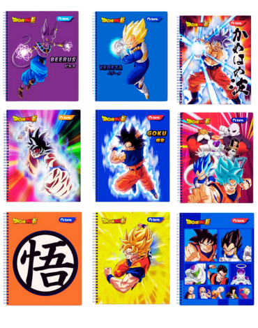 Cuaderno Universitario Dragon Ball 7 Mm 100 Hojas Torre x 10 Unds.