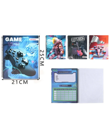 Cuaderno de Matemática Gamer 100 Hojas x 8 Unds. Medida: 7 mm