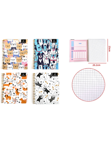 Cuaderno Universitario Matemática Animales 100 Hojas x 10 Unds.