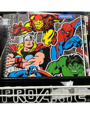 Cuaderno Universitario Tapa Dura Licencia Comics 100 Hojas ProArte x 10 Unds. Medida: 7 mm
